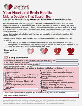 Guide personnel d’aide à la décision pour les décisions cœur-cerveau